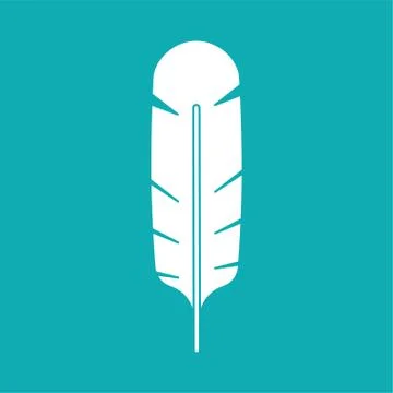White feather isolated. bird feather vector illustration Illustrazione stock
