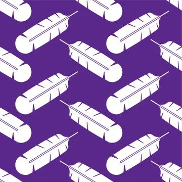 White feather pattern seamless. bird feather background. vector texture Stock Illustration