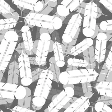 White feather pattern seamless. bird feather background. vector texture Stock Illustration