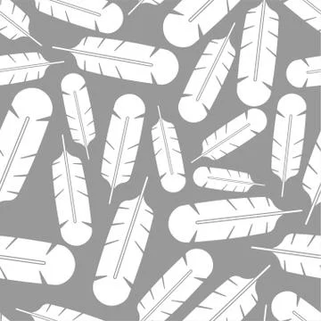 White feather pattern seamless. bird feather background. vector texture Stock Illustration