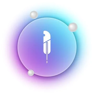 White Feather pen icon isolated on white background. Blue and purple gradie.. Stock Illustration
