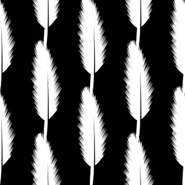 White Feather Pen Seamless Pattern Stock Illustration