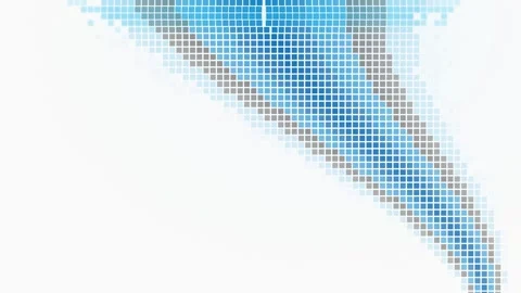 A white featuring a diagonal, curved abstract design made of small blue and.. Stock Footage 345687170