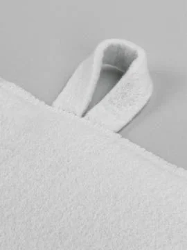 White felt sauna hat loop detail view Foto stock