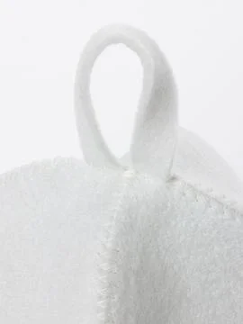 White felt sauna hat loop close up view Stock Photos