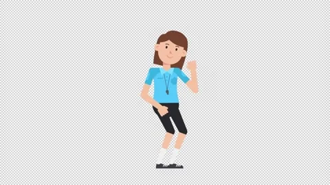 White Female EU Referee Dancing Video stock 205056508