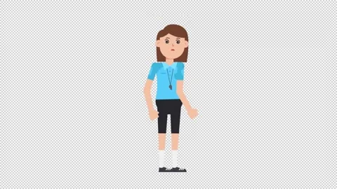 White Female EU Referee Dizzy Stock Footage 205056514