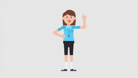 White Female EU Referee Pointing Above Stock Footage 205056594
