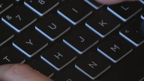 White female typing on a laptop computer Stock Footage 124353051
