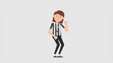White Female US Referee Dancing Video stock 205057538