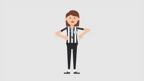 White Female US Referee Pointing Below Stock Footage 205057716