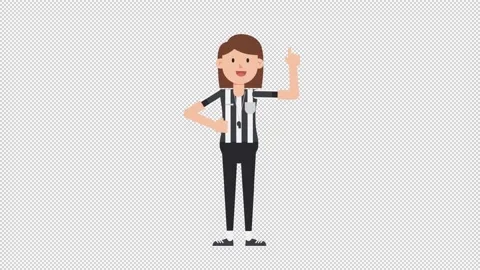 White Female US Referee Pointing Above Stock Footage 205057754