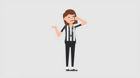 White Female US Referee Talking on the Phone Angry Video stock 205057997