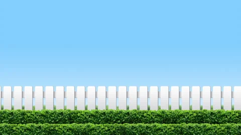 White fence and blue sky Stock Footage 137125182