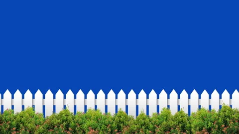 White fence and bluescreen Stock Footage 137054483