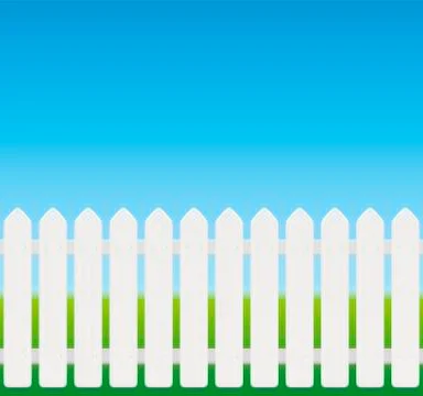 White Fence Comic Style Stock Illustration