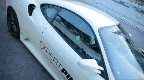 White ferrari with a start in the pit Stock-Footage 20719453