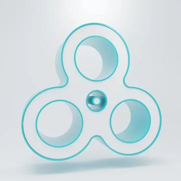 White Fidget spinner icon isolated on grey background. Stress relieving toy.. Stock Illustration