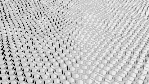 White field hexagons. Computer animation. Seamless loop. Stock Footage 100186022