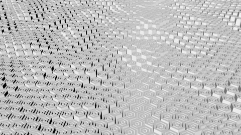 White field hexagons. Computer animation. Seamless loop. Stock Footage 100186751