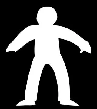 White Figure Over Black Stock Illustration