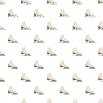 White figure skates pattern Illustrazione stock