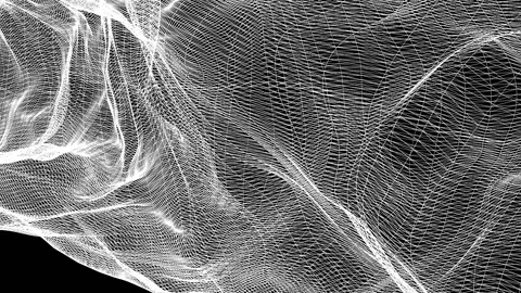 White figure slowly deforms on a black background. Abstract animated background. Stock Footage 121320589