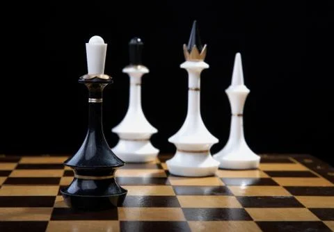 White figures checkmate to king Stock Photos