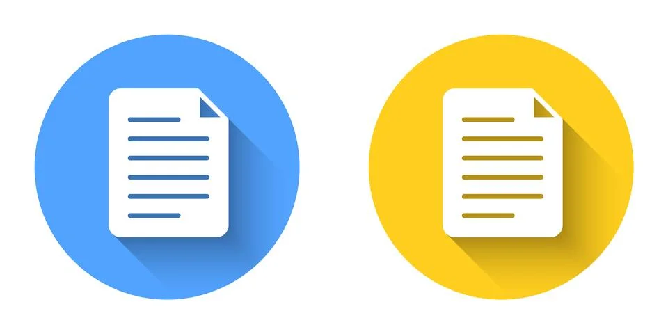 White File document icon isolated with long shadow background. Checklist icon Stock Illustration