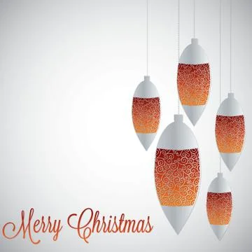 White filigree baubles with gradient in vector format. Stock Illustration