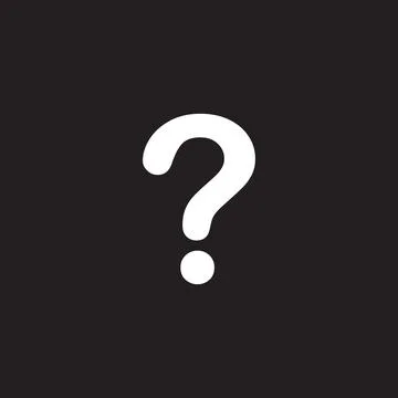 White fill question mark icon, sign, or symbol isolated on white background Stock Illustration