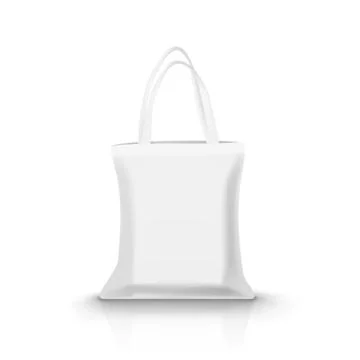 White Filled Textile Bag With Shadow For Branding Stock Illustration