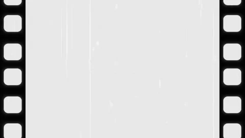 White film strip frame background side borders, glowing rounded holes, pale text Stock Footage 340414858