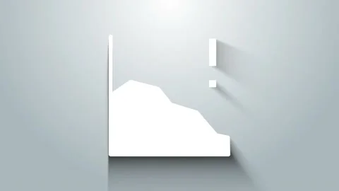 White Financial growth decrease icon isolated on grey background. Increasing Stock Footage 156383966