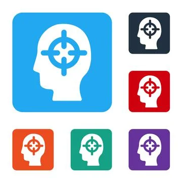 White Finding a problem in psychology icon isolated on white background. Set Stock Illustration