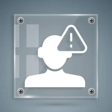 White Finding a problem in psychology icon isolated on grey background. Squ.. Stock Illustration