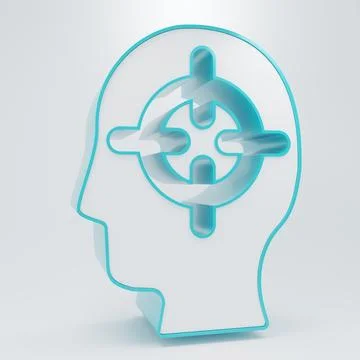 White Finding a problem in psychology icon isolated on grey background. Min.. Stock Illustration
