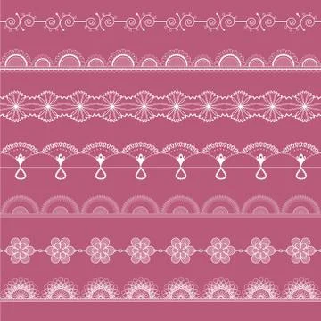 White fine openwork laces イラスト素材