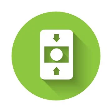 White Fire alarm system icon isolated with long shadow background. Pull danger Stock Illustration