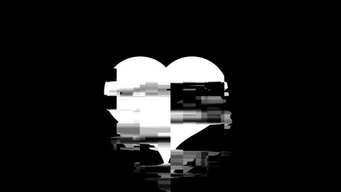 White fire burning heart Видео 114125838