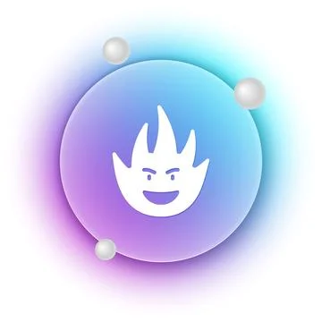 White Fire flame icon isolated on white background. Blue and purple gradien.. Stock Illustration