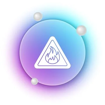 White Fire flame in triangle icon isolated on white background. Warning sig.. Stock-Illustration