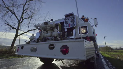 White fire truck Stock Footage 60738891