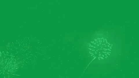 White Fire Work Effects New Work Night Party On Green Screen Bg., White Fir.. Stock Footage 299769768