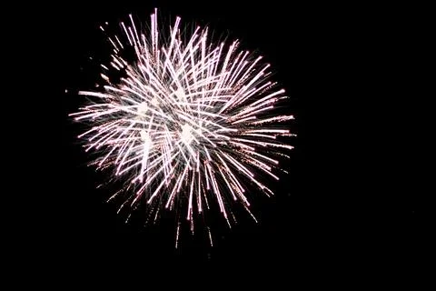 White firework exploding in Grand Rapids Michigan Stock Photos