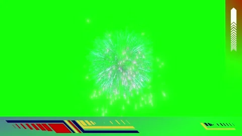White firework explosion on green screen. Festive pyrotechnic burst for video Stock Footage 340715769