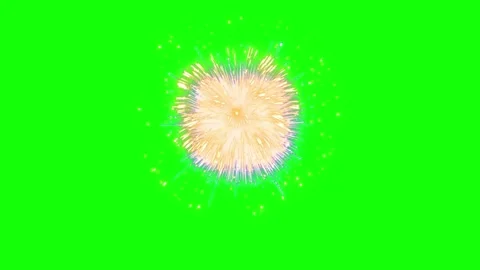 White firework explosion isolated on green screen background for easy chroma Stock Footage 344918035