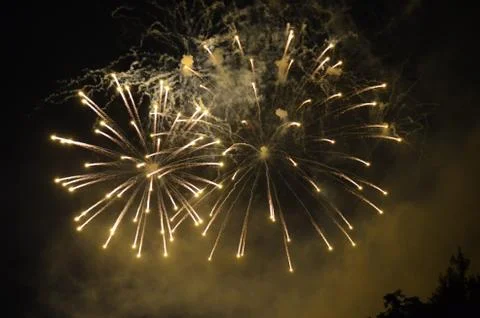 White Firework fired in Versailles Stock Photos