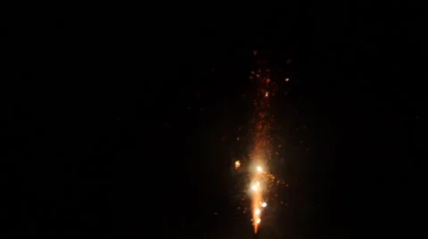 White firework sparkles brightly then dwindles Stock Footage 40210440