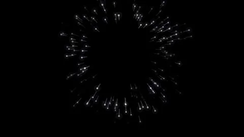 White Fireworks Burst Loop Stock Footage 341161416